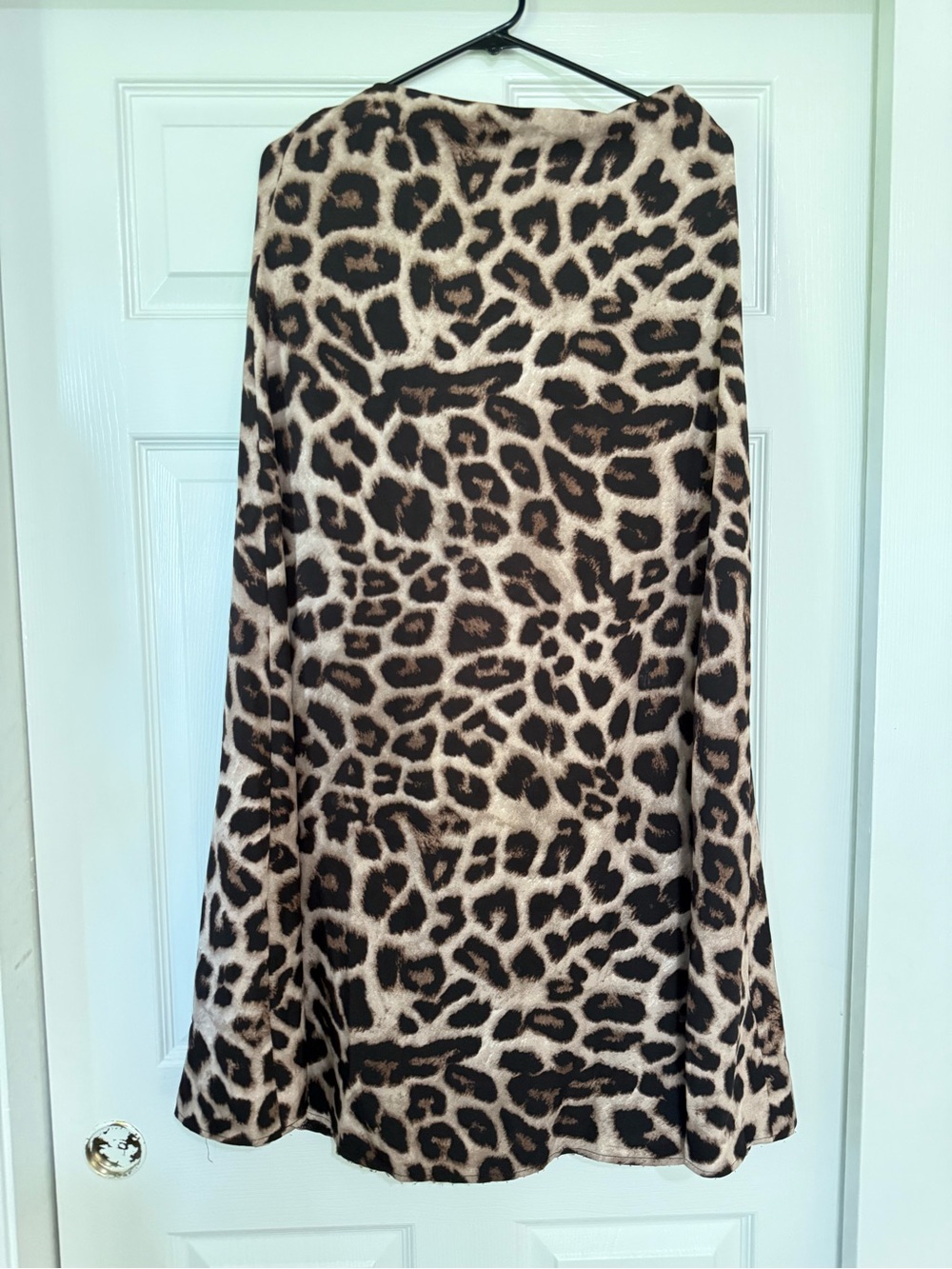 SHEIN Leopard Print A-Line Skirt - Black & Cream